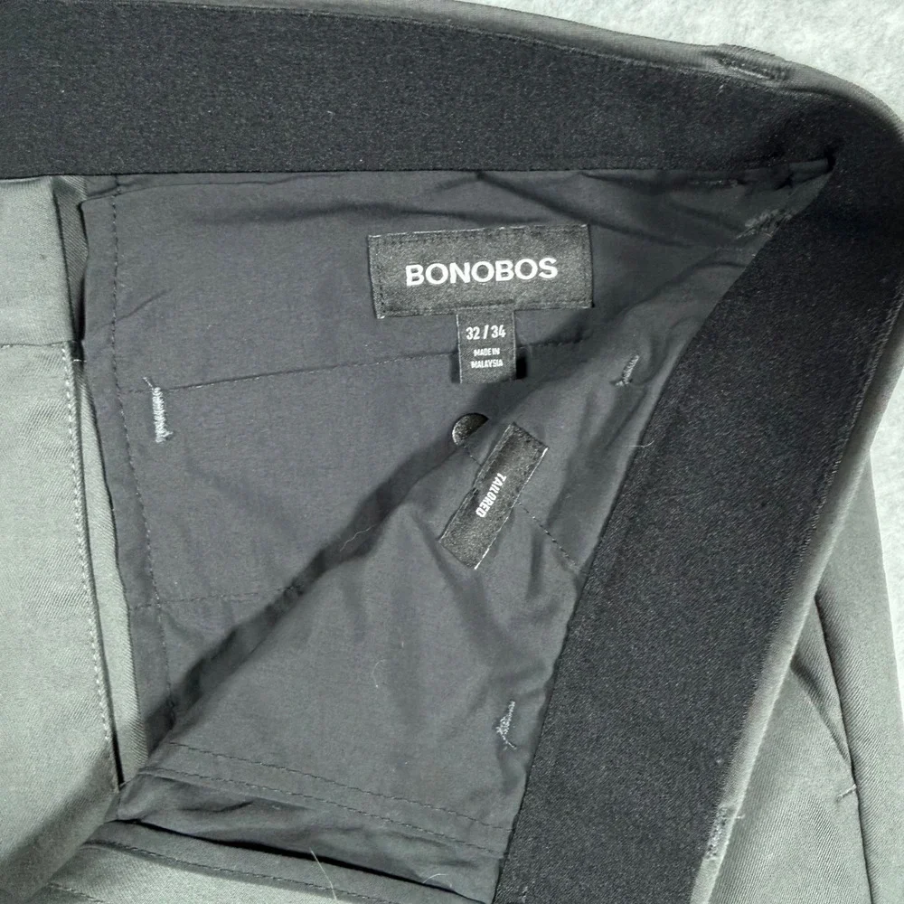 Bonobos Mens Tech Chino Slim Pant Charcoal Grey 32x34 (Fits 33x31) - Picture 7 of 16